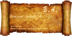 Boczor Acsád névjegykártya
